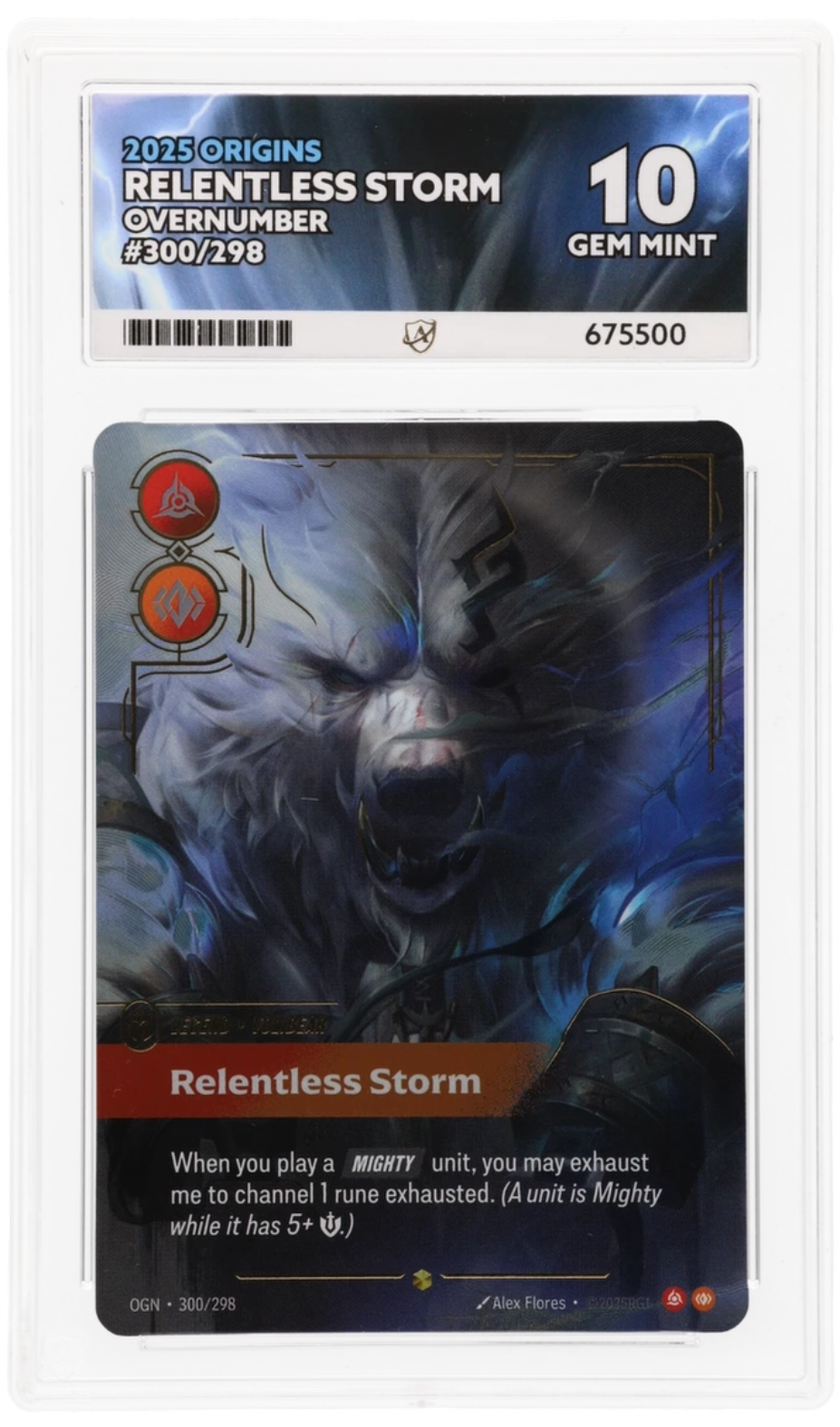 VOLIBEAR RELENTLESS STORM 300/298 ACE 10 RIFTBOUND ORIGINS OVERNUMBERED
