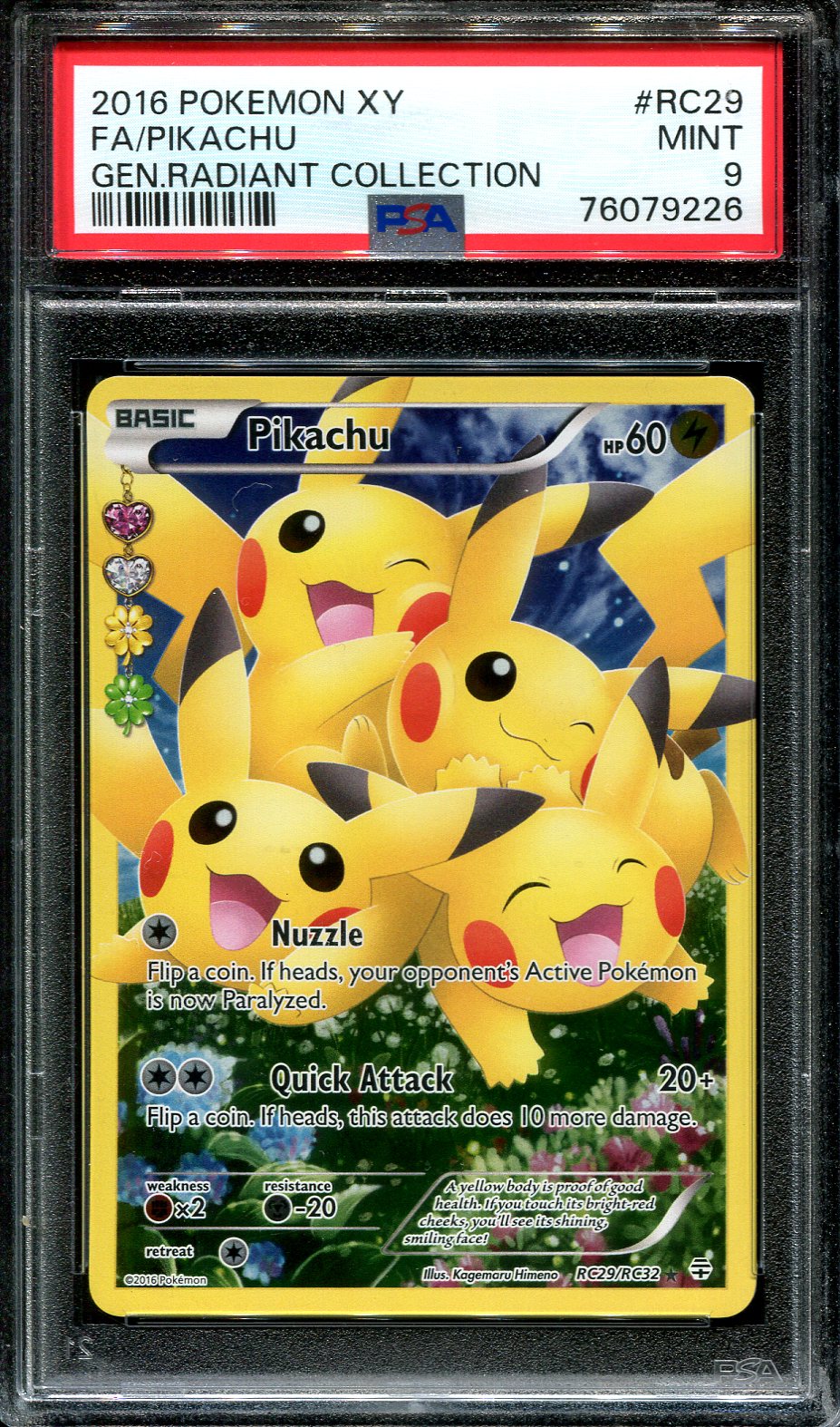 PIKACHU RC29/RC32 PSA 9 POKEMON GENERATIONS RADIANT COLLECTION