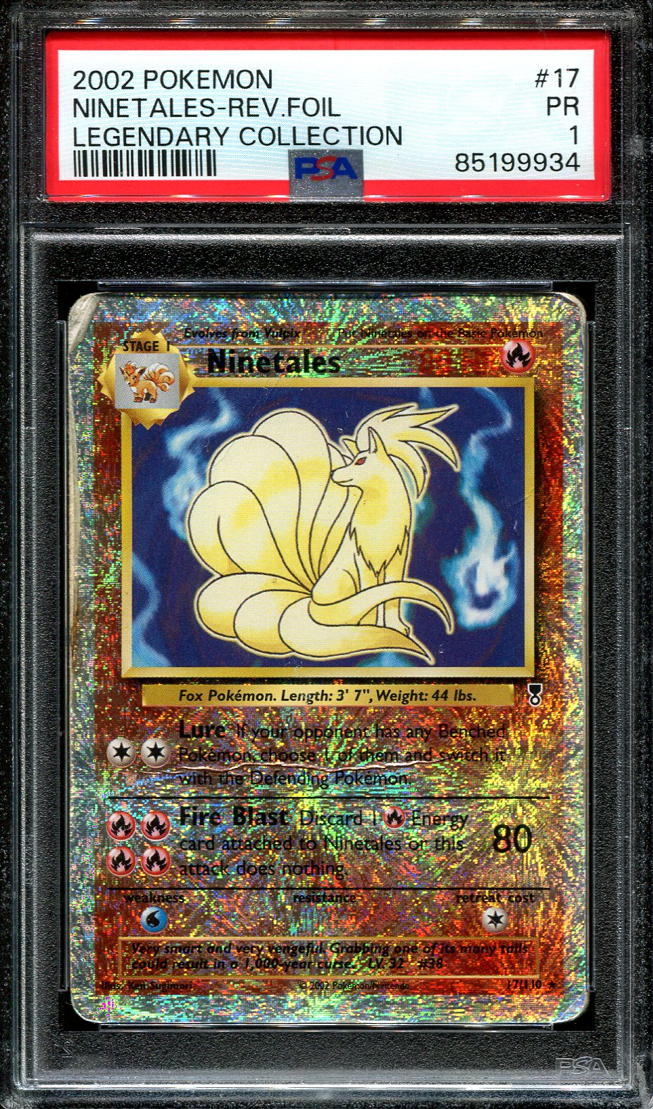 NINETALES 17/110 PSA 1 POKEMON LEGENDARY COLLECTION REVERSE HOLO