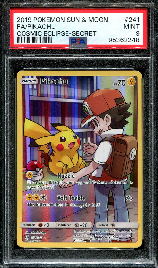 PIKACHU 241/236 PSA 9 POKEMON COSMIC ECLIPSE SECRET RARE