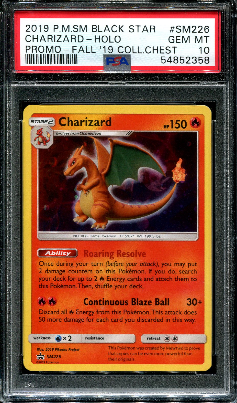 CHARIZARD SM226 POKEMON PSA 10 FALL 19 COLLECTORS CHEST PROMO
