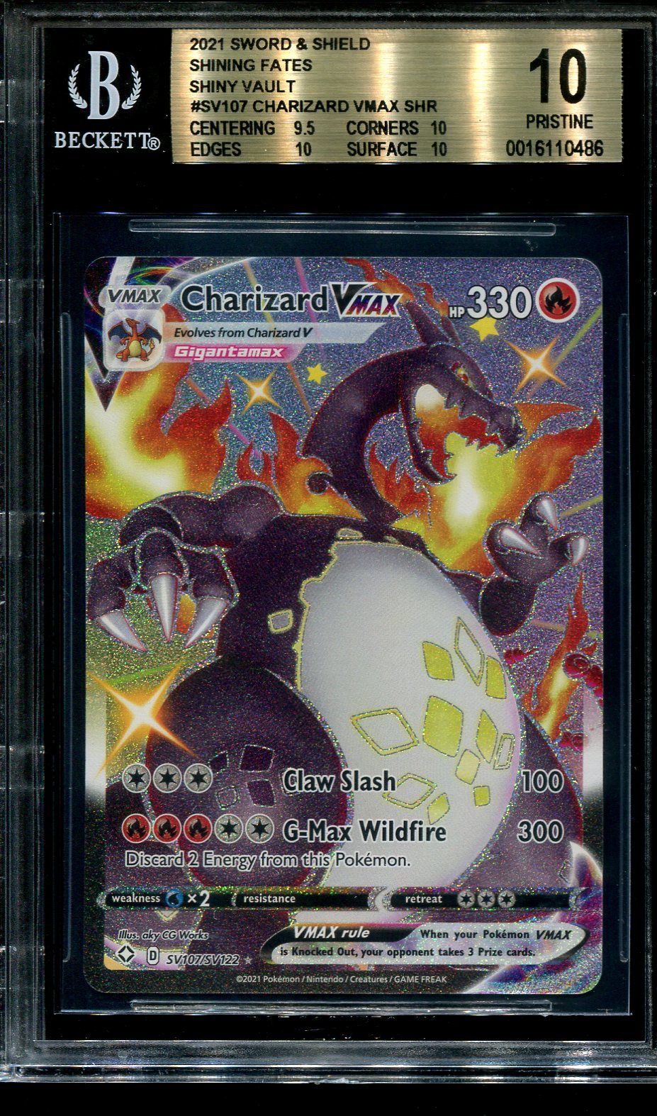 CHARIZARD VMAX SV107/SV122 POKEMON BGS 10 SHINING FATES ULTRA RARE
