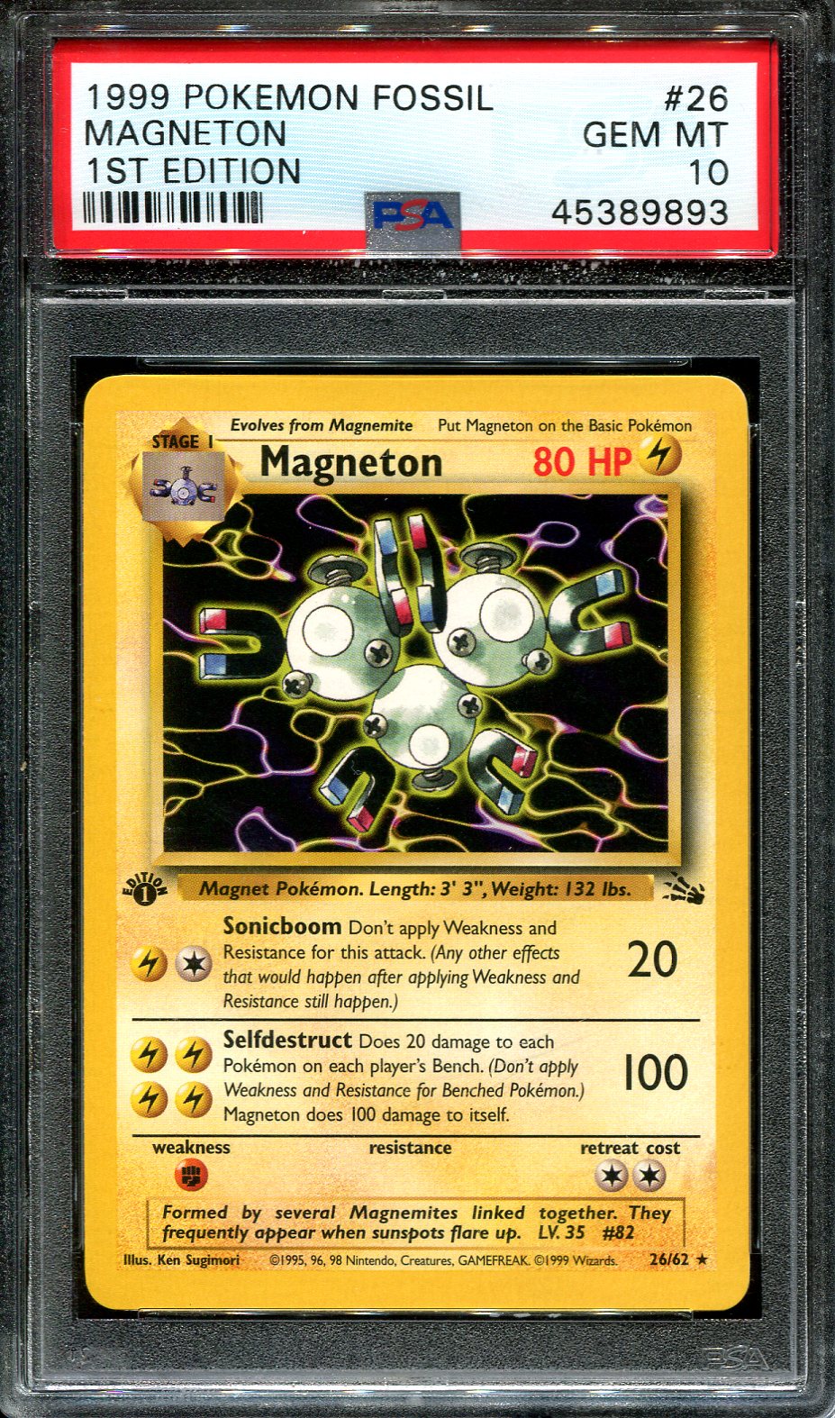 MAGNETON 26/62 POKEMON PSA 10 FOSSIL NON HOLO FIRST EDITION