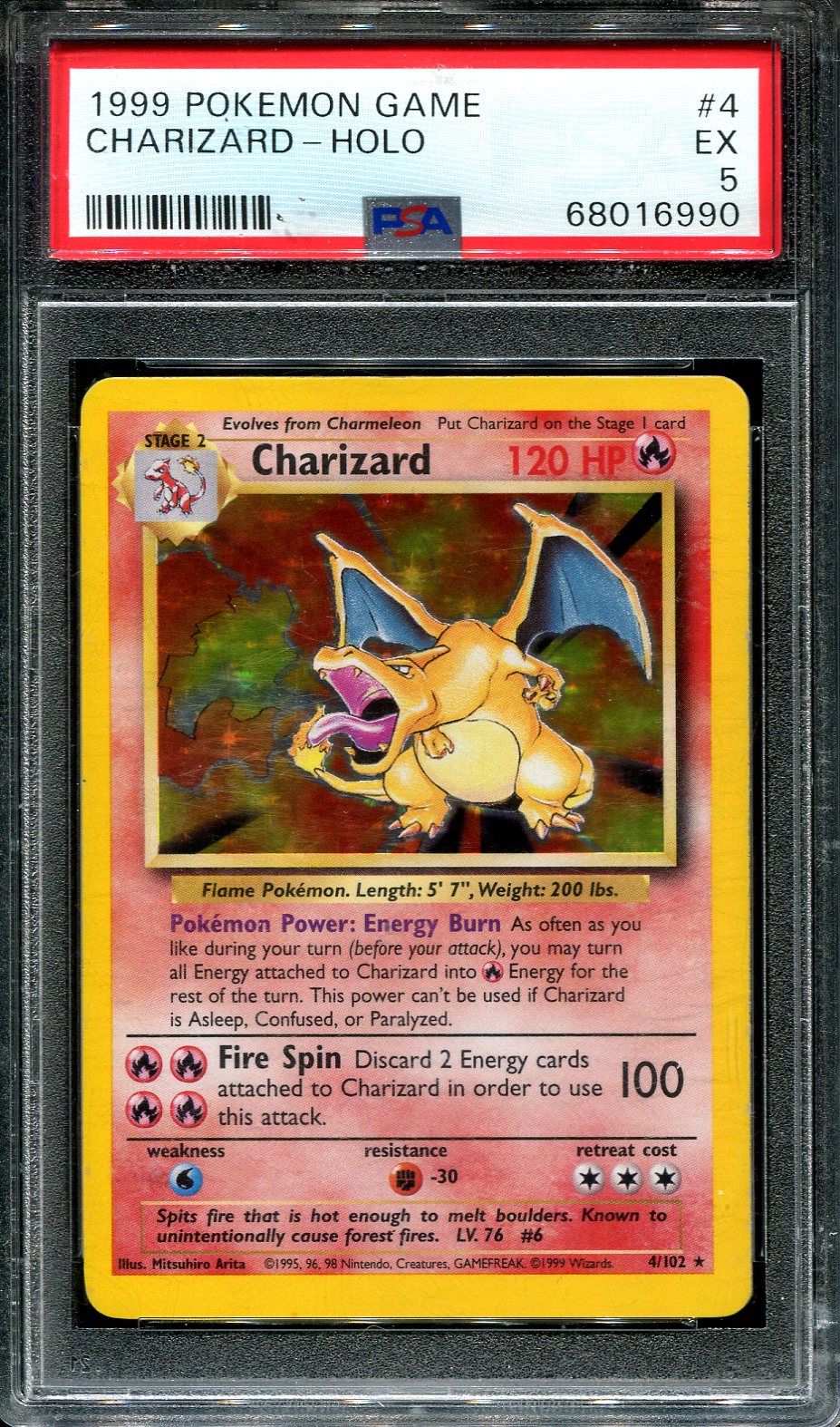 CHARIZARD 4/102 POKEMON PSA 5 BASE SET HOLO RARE