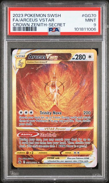 ARCEUS VSTAR GG70/GG70 PSA 9 POKEMON CROWN ZENITH SECRET RARE