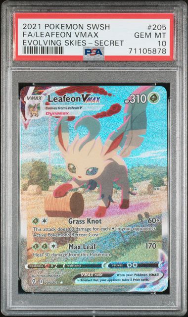 LEAFEON VMAX 205/203 PSA 10 POKEMON EVOLVING SKIES ALTERNATE ART