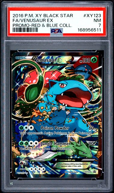 VENUSAUR EX XY123 PSA 7 POKEMON RED & BLUE COLLECTION PROMO FULL ART