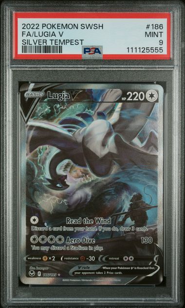 LUGIA V 186/195 PSA 9 POKEMON SILVER TEMPEST ALTERNATE ART