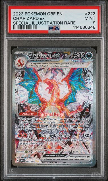 CHARIZARD EX 223/197 PSA 9 POKEMON OBSIDIAN FLAMES SPECIAL ILLUSTRATION RARE