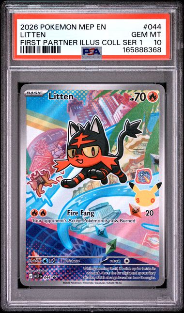 LITTEN 044 PSA 10 POKEMON FIRST PARTNER ILLUSTRATION COLLECTION SERIES 1