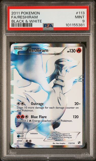 RESHIRAM 113/114 PSA 9 POKEMON BLACK & WHITE FULL ART