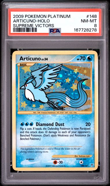 ARTICUNO 148/147 PSA 8 POKEMON PLATINUM SUPREME VICTORS HOLO SECRET RARE
