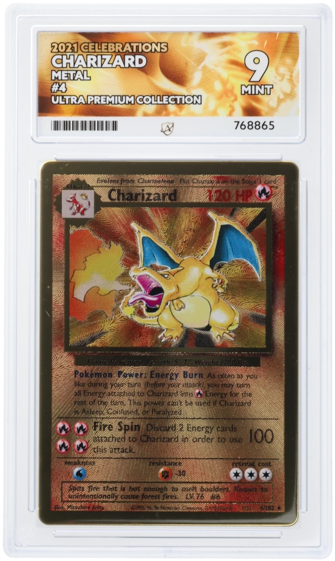 CHARIZARD 4/102 ACE 9 POKEMON CELEBRATIONS METAL PROMO