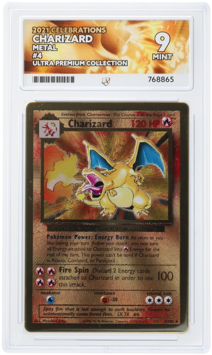 CHARIZARD 4/102 ACE 9 POKEMON CELEBRATIONS METAL PROMO