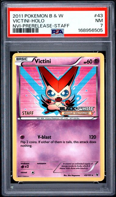 VICTINI 43/101 PSA 7 POKEMON BLACK & WHITE NOBLE VICTORIES STAFF HOLO