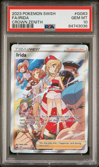IRIDA GG63/GG70 PSA 10 POKEMON CROWN ZENITH GALARIAN GALLERY