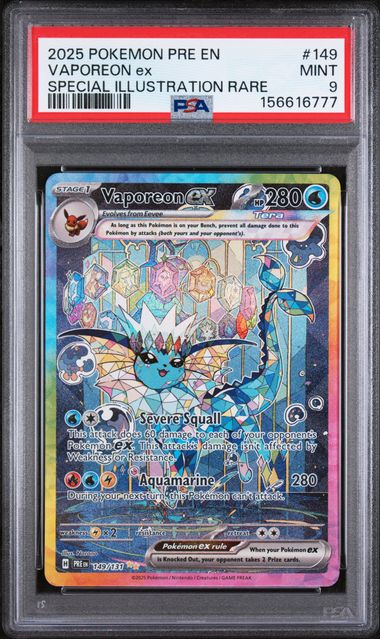 VAPOREON EX 149/131 PSA 9 POKEMON PRISMATIC EVOLUTION SPECIAL ILLUSTRATION RARE
