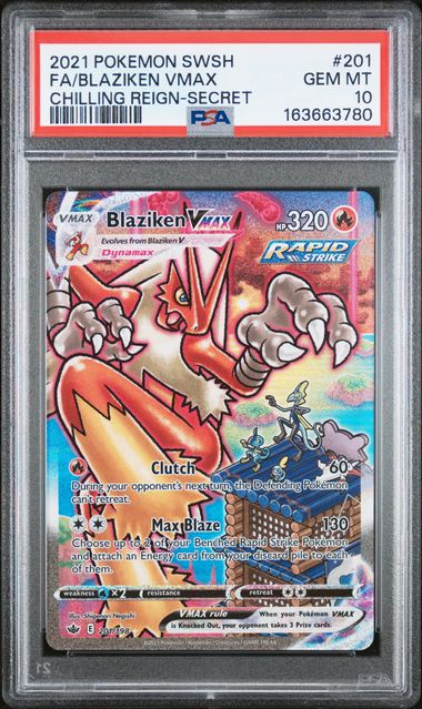 BLAZIKEN VMAX 201/198 PSA 10 POKEMON CHILLING REIGN ALTERNATE ART