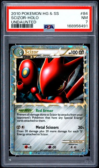 SCIZOR 84/90 PSA 7 POKEMON HG&SS UNDAUNTED PRIME HOLO