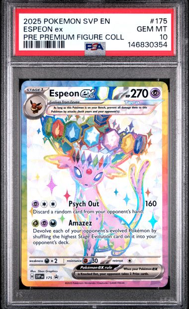 ESPEON EX 175 PSA 10 POKEMON SVP PRISMATIC PREMIUM COLLECTION PROMO