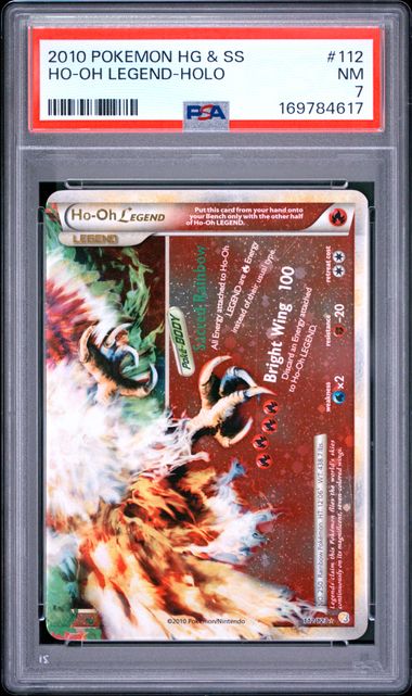 HO-OH LEGEND 112/123 PSA 7 POKEMON HG & SS BASE SET HOLO