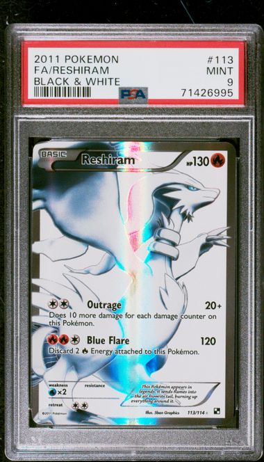 RESHIRAM 113/114 PSA 9 POKEMON BLACK & WHITE FULL ART