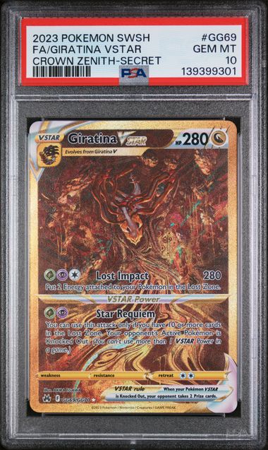 GIRATINA VSTAR GG69/GG70 PSA 10 POKEMON CROWN ZENITH GALARIAN GALLERY SECRET
