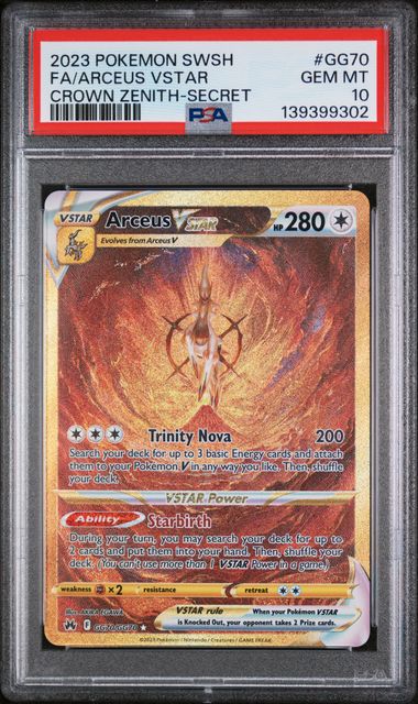ARCEUS VSTAR GG70/GG70 PSA 10 POKEMON CROWN ZENITH GALARIAN GALLERY SECRET