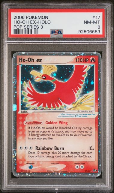 HO-OH EX 17/17 PSA 8 POKEMON POP SERIES 3 HOLO RARE