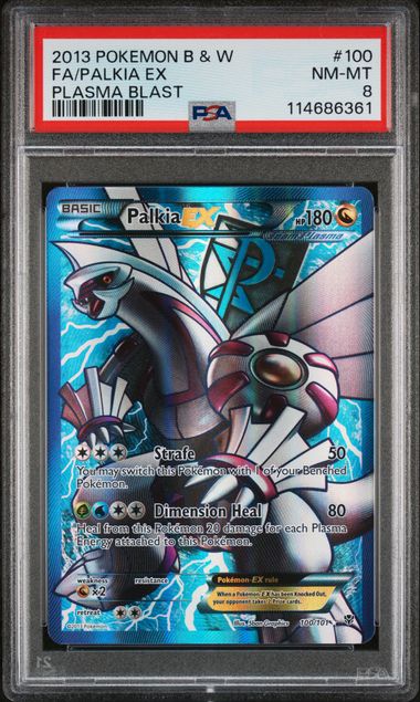 PALKIA EX 100/101 PSA 8 POKEMON B&W PLASMA BLAST FULL ART