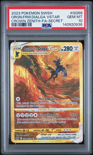 ORIGIN FORME DIALGA VSTAR GG68/GG70 PSA 10 POKEMON CROWN ZENITH SECRET RARE