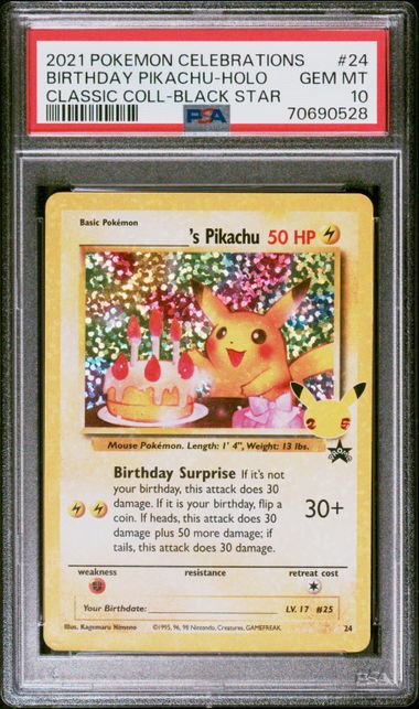 BIRTHDAY PIKACHU 24 PSA 10 POKEMON CELEBRATIONS CLASSIC COLLECTION HOLO