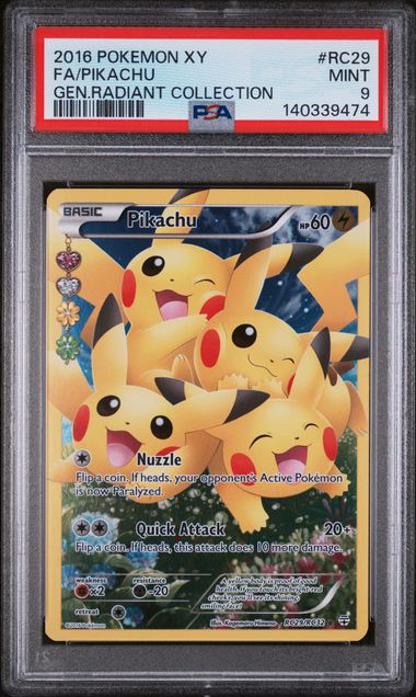PIKACHU RC29/RC32 PSA 9 POKEMON XY GENERATIONS RADIANT COLLECTION