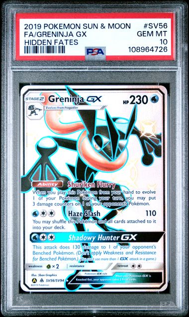 GRENINJA GX SV56/SV94 PSA 10 POKEMON HIDDEN FATES SHINY VAULT FULL ART