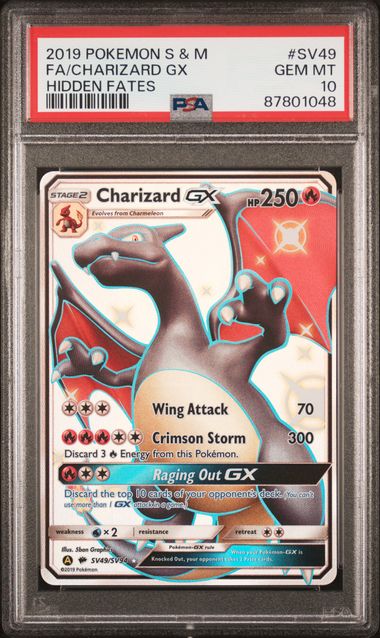 CHARIZARD GX SV49/SV94 PSA 10 POKEMON HIDDEN FATES SHINY VAULT