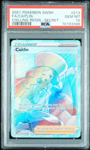 CAITLIN 213/198 PSA 10 POKEMON CHILLING REIGN SECRET RARE