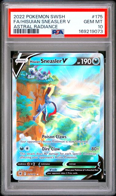 HISUIAN SNEASLER V 175/189 PSA 10 POKEMON ASTRAL RADIANCE ALTERNATE ART