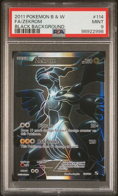 ZEKROM 114/114 PSA 9 POKEMON BLACK & WHITE FULL ART BLACK BACKGROUND