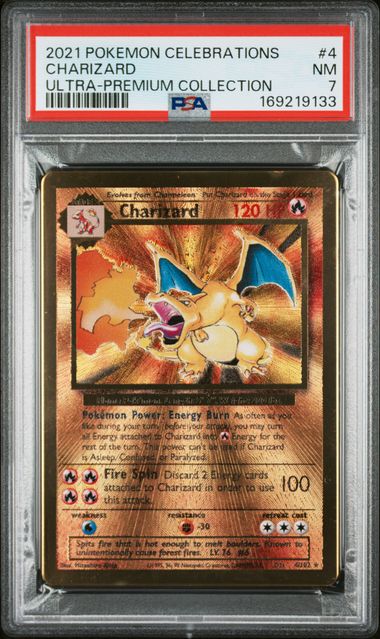 CHARIZARD 4/102 PSA 7 POKEMON CELEBRATIONS UPC PROMO METAL