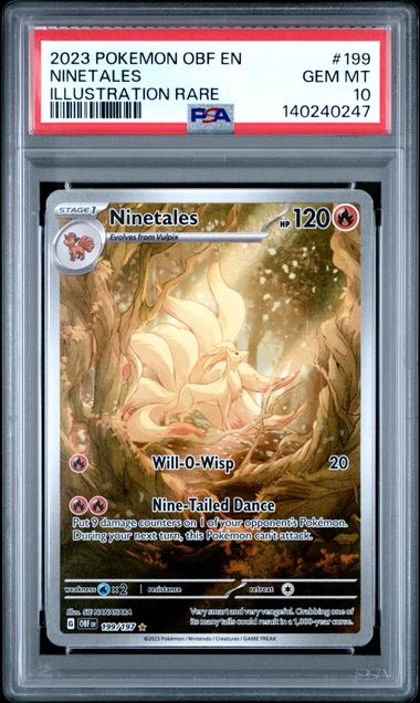 NINETALES 199/197 PSA 10 POKEMON OBSIDIAN FLAMES ILLUSTRATION RARE