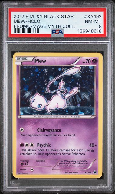 MEW XY192 PSA 8 POKEMON MYTHICAL COLLECTION PROMO HOLO