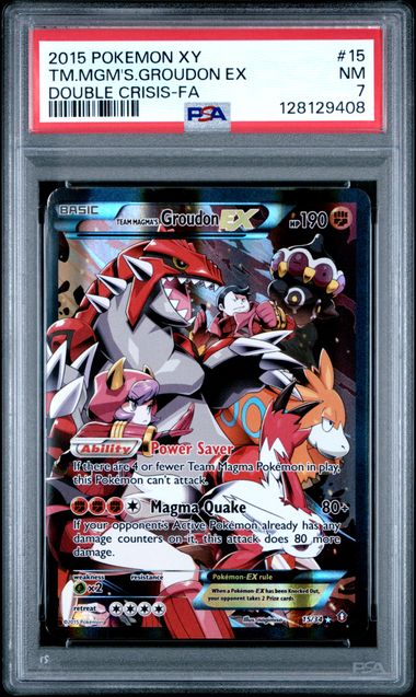 TEAM MAGMA'S GROUDON EX 15/34 PSA 7 POKEMON DOUBLE CRISIS FULL ART