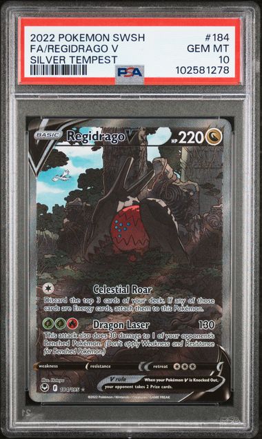 REGIDRAGO V 184/195 PSA 10 POKEMON SILVER TEMPEST ALTERNATE ART