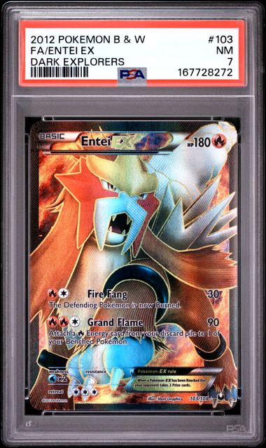 ENTEI EX 103/108 PSA 7 POKEMON B&W DARK EXPLORERS FULL ART