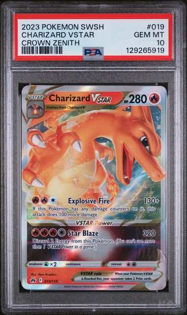 CHARIZARD VSTAR 019/159 PSA 10 POKEMON CROWN ZENITH ULTRA RARE