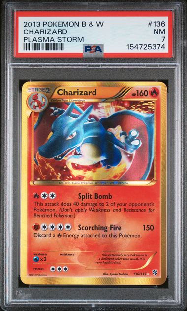 CHARIZARD 136/135 PSA 7 POKEMON B&W PLASMA BLAST SECRET RARE