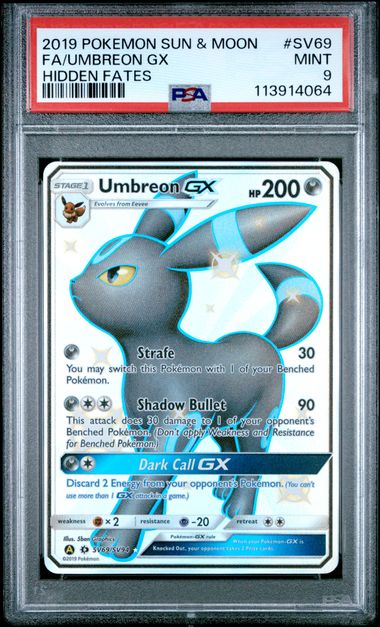 UMBREON GX SV69/SV94 PSA 9 POKEMON HIDDEN FATES SHINY VAULT