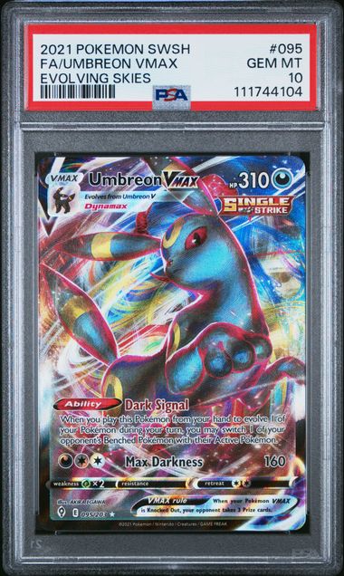 UMBREON VMAX 095/203 PSA 10 POKEMON EVOLVING SKIES ULTRA RARE