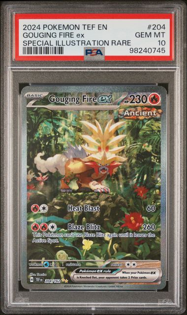 GOUGING FIRE EX 204/162 PSA 10 POKEMON TEMPORAL FORCES SPECIAL ILLUSTRATION RARE