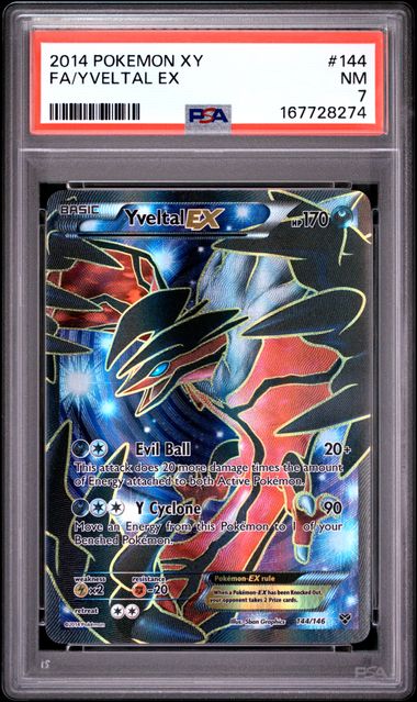 YVELTAL EX 144/146 PSA 7 POKEMON XY BASE SET FULL ART